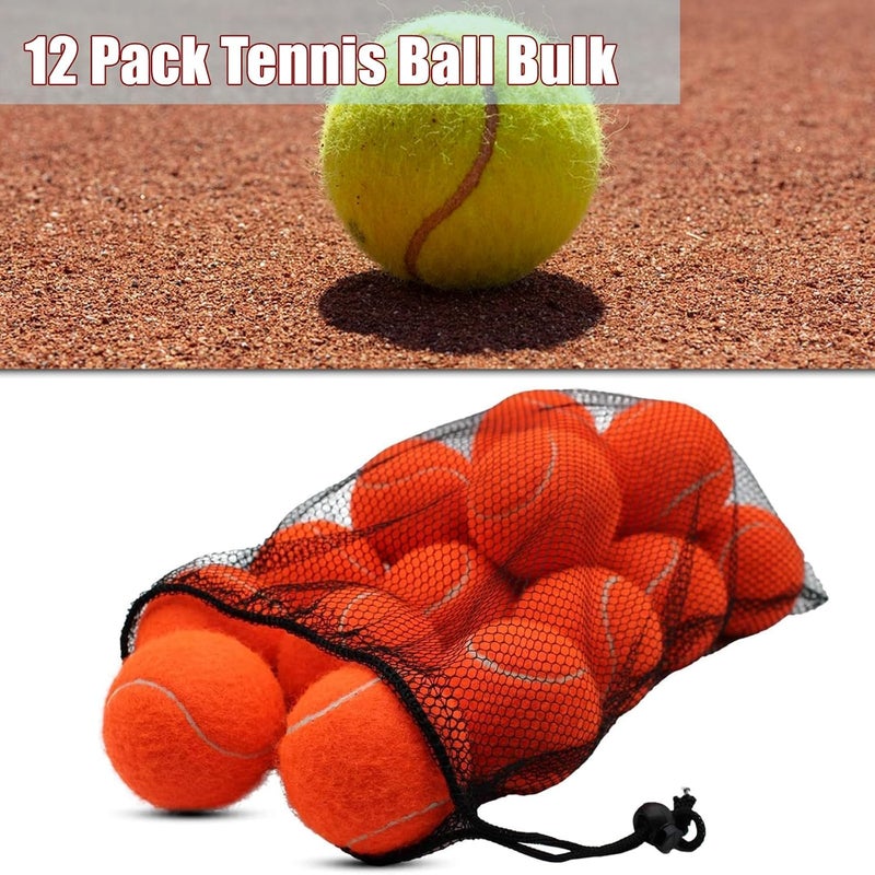 Magicorange Tennis Balls, 12 Pack Advanced Training Tennis Balls Practice Balls, Come with Mesh Bag for Easy Transport, Good for Beginner Training Ball - Image 5